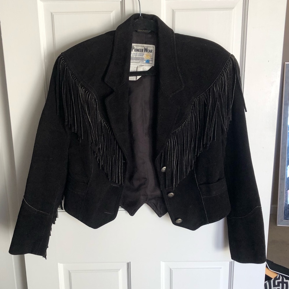 Vintage Suede Tassel Cropped Jacket